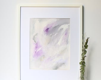 Abstrakte Acryl-Kunst, moderne Kunst, Acryl-Kunst, 11 x 14 abstrakte Kunst, grau und lila abstrakt, Original abstrakte Kunstwerk, SarahJuneArtStudio
