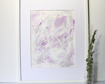 Abstrakte Acryl-Kunst, moderne Kunst, Acryl-Kunst, 11 x 14 abstrakte Kunst, lila und weiß abstrakt, Original abstrakte Kunstwerk, SarahJuneArtStudio