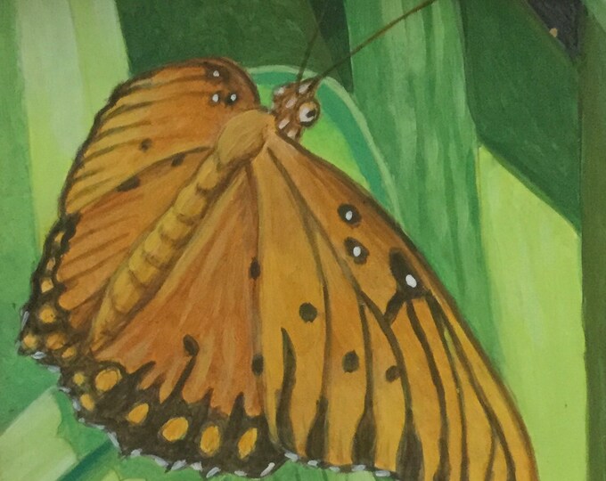 Georgia Made Wildlife Art, Housewarming Gift for Butterfly Enthusiasts, Anniversary Gift for Nature Lover, Miniature Painting of Wildlife