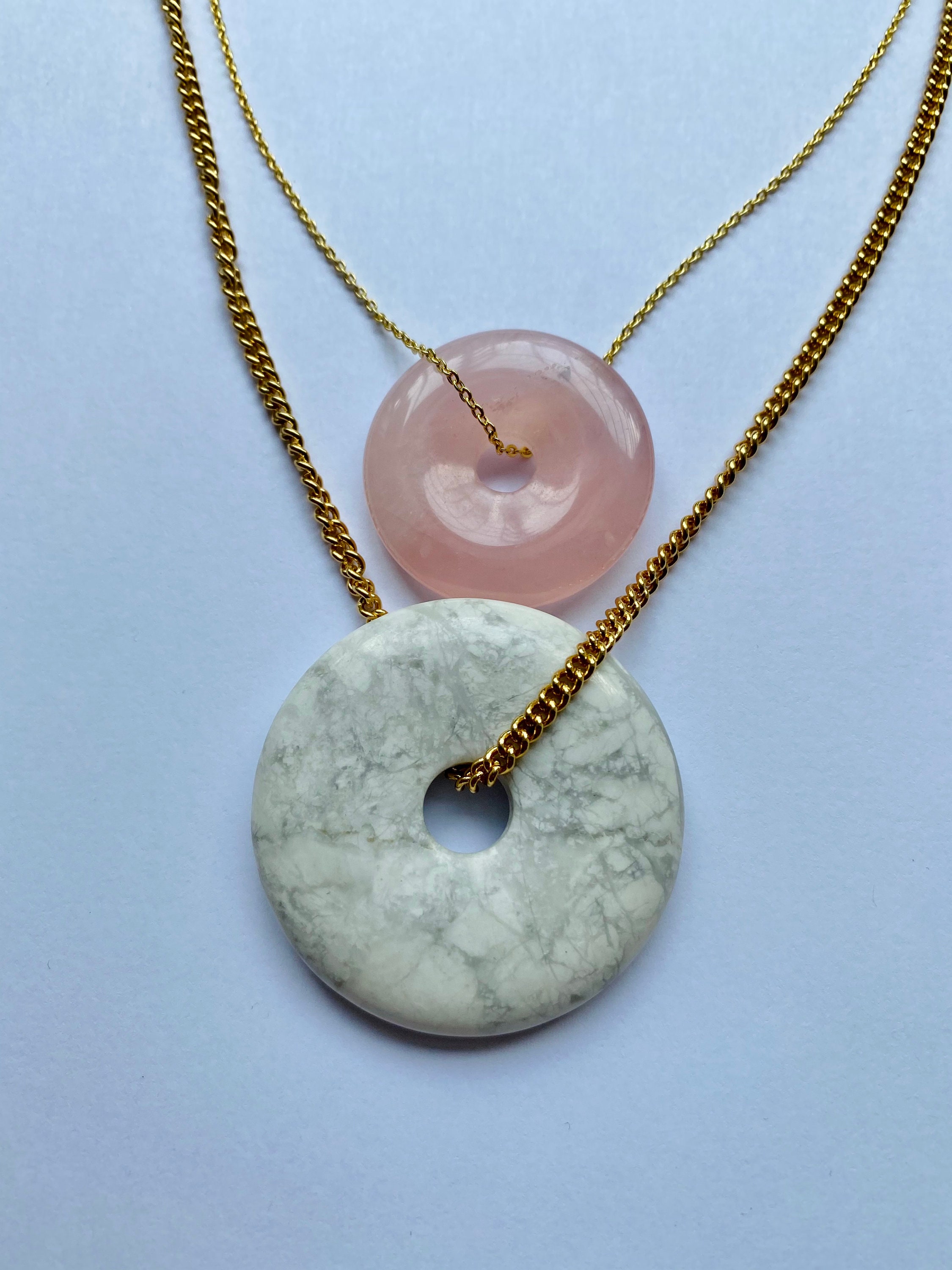 Donut Rose Quartz Pendant Etsy