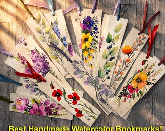 Hand-Painted Floral Watercolor Bookmark - Poppy Art Gift