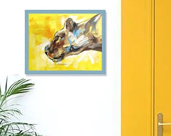 Lioness Oil Painting Original Animal Wall Art (11x14)
