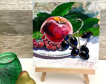 フルーツ4 印象派の静物画 様々なフルーツの油絵 デジタルダウンロード
