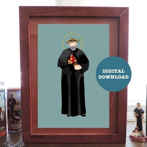 St. Damien of Molokai Minimalist Print - DIGITAL DOWNLOAD