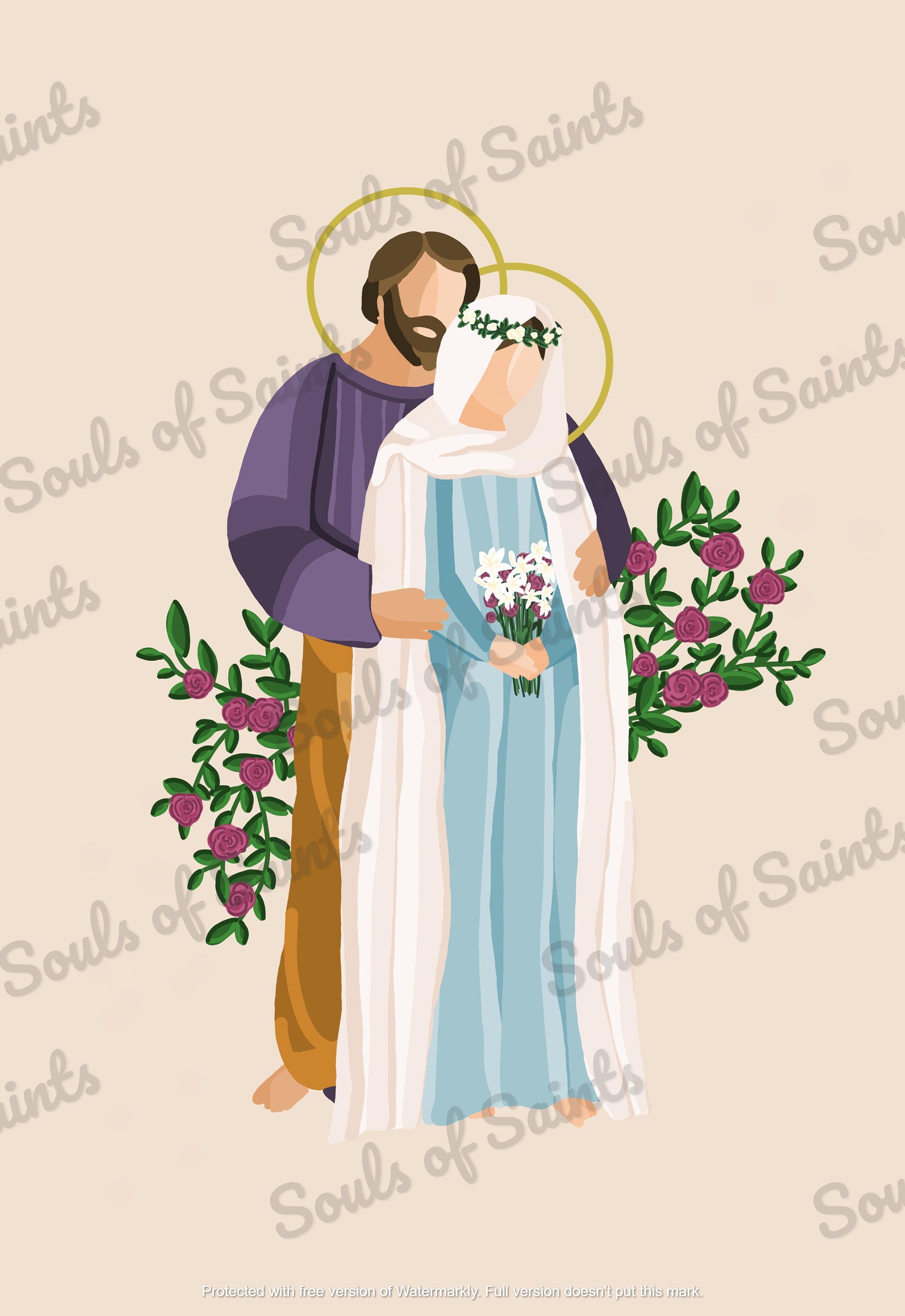 Espousal Of Mary And Joseph Minimalist Print Digital Download Etsy