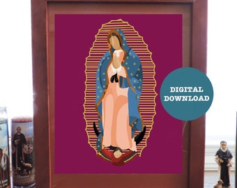 Our Lady of Guadalupe Minimalist Print - DIGITAL DOWNLOAD