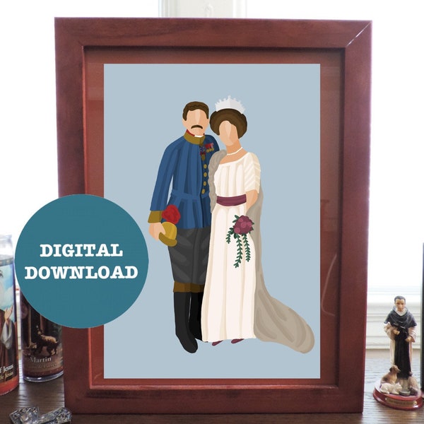 Blessed Karl of Austria and Servant of God Zita Minimalist Print - DIGITAL DOWNLOAD