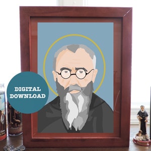Portret van St. Maximilian Kolbe - DIGITALE DOWNLOAD