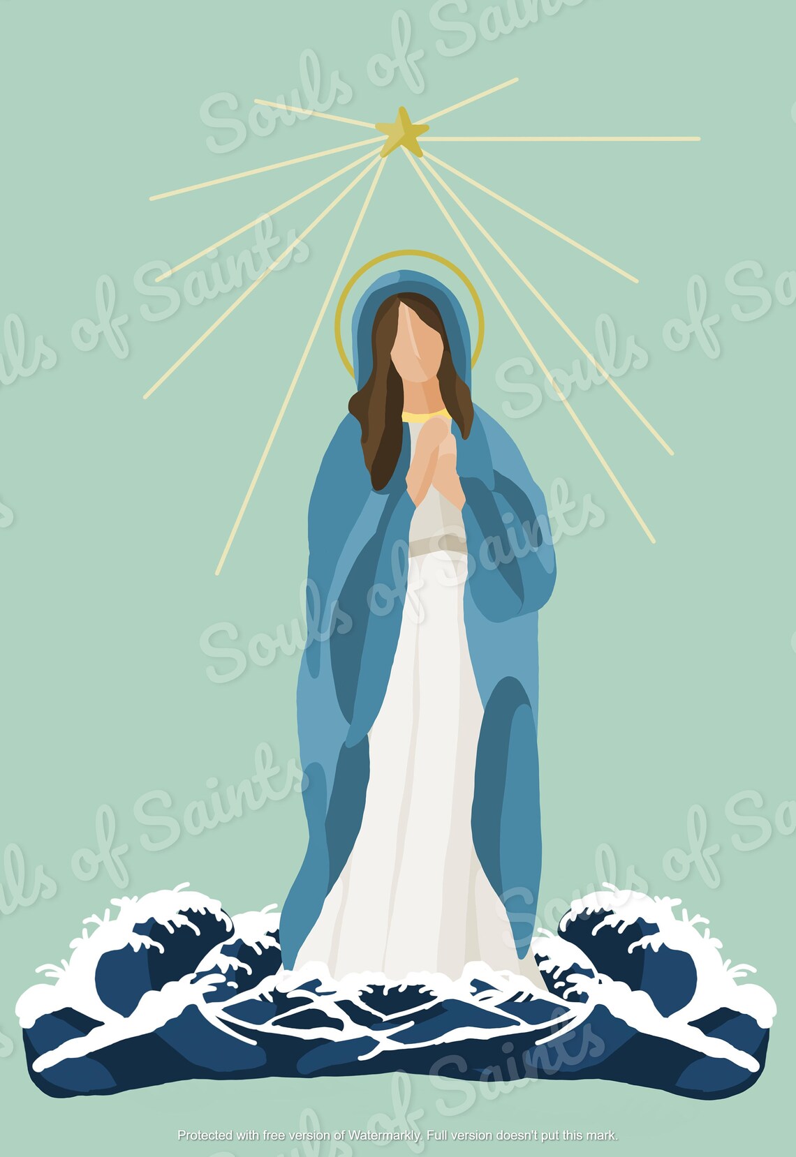 Stella Maris, Our Lady Star of the Sea Minimalist Print - DIGITAL ...