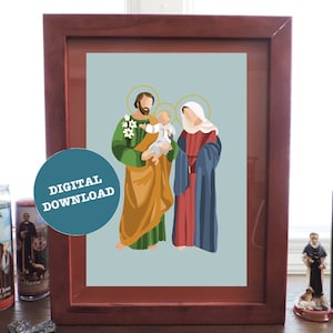 Heilige Familie Minimalistischer Druck - DIGITAL DOWNLOAD