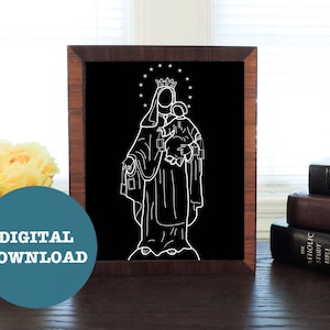 Our Lady of Mount Carmel Minimalist Print (DIGITAL DOWNLOAD)