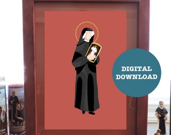St. Faustina Minimalistischer Druck - DIGITAL DOWNLOAD