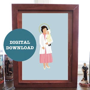 St. Gianna Beretta Molla Minimalist Print - DIGITAL DOWNLOAD - Etsy