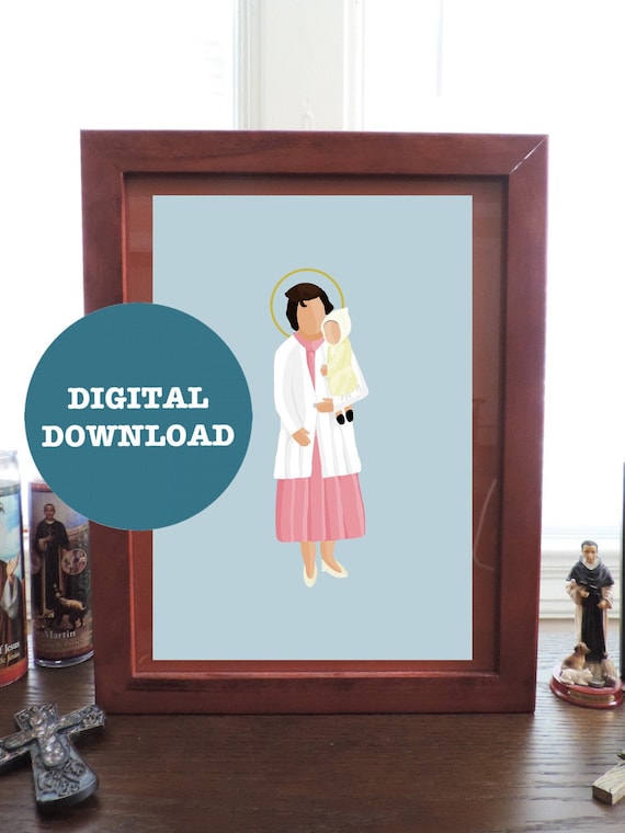 St. Gianna Beretta Molla Minimalist Print DIGITAL DOWNLOAD | Etsy