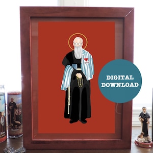 Minimalistische print St. Maximilian Kolbe - DIGITALE DOWNLOAD