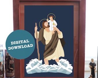 Impresión minimalista de San Cristóbal - DESCARGA DIGITAL