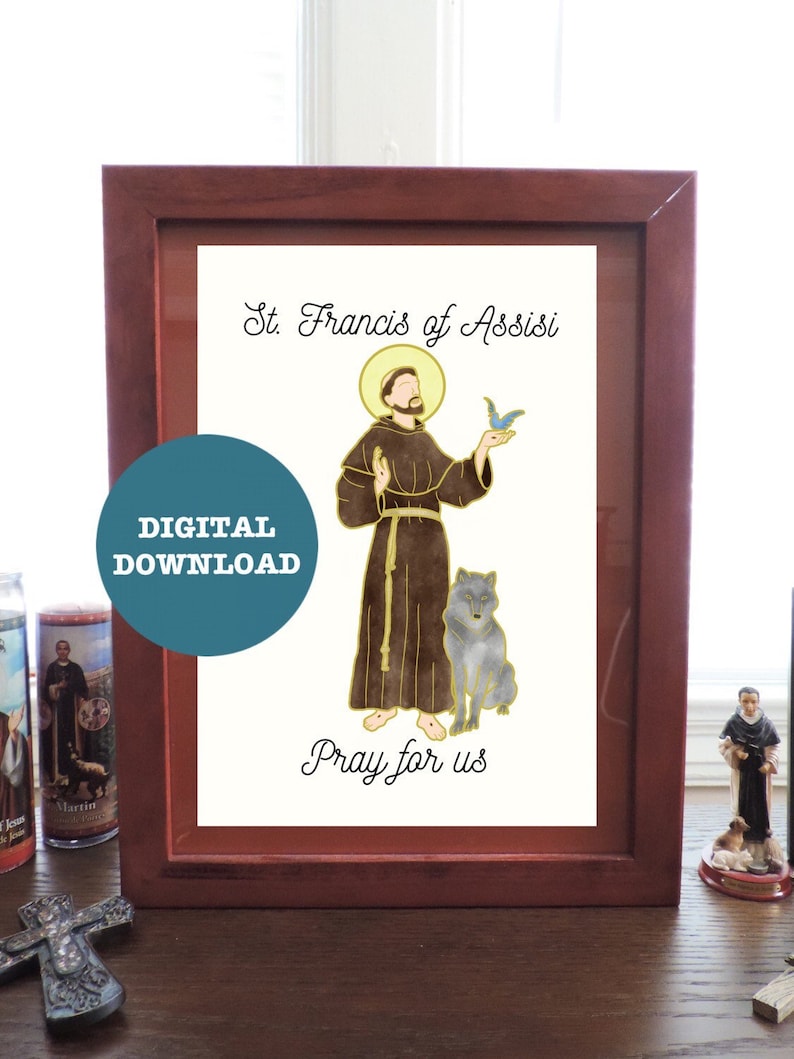 St. Francis of Assisi Pray for Us DIGITAL DOWNLOAD Etsy