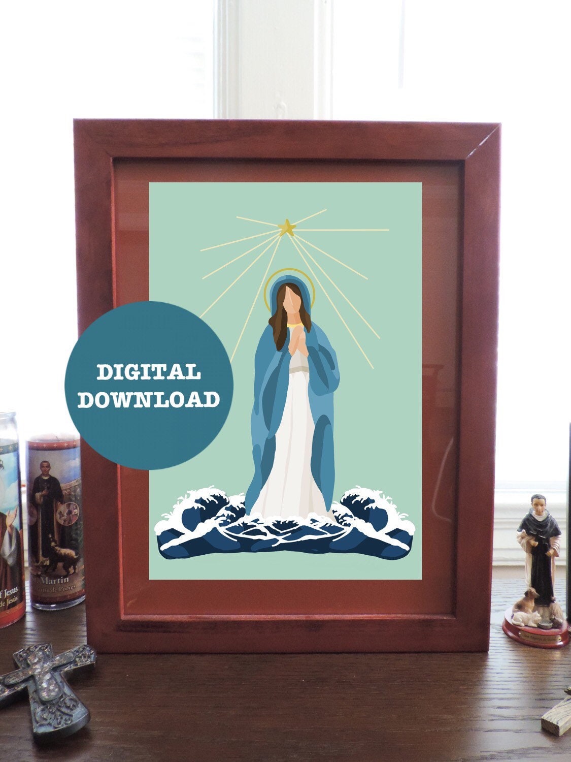 Stella Maris, Our Lady Star of the Sea Minimalist Print - DIGITAL ...