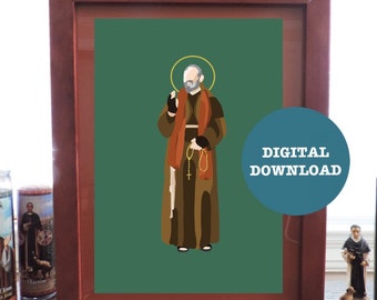 Padre Pio Minimalist Print - DIGITAL DOWNLOAD
