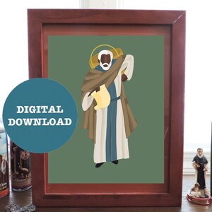 Impresión minimalista de San Moisés el Negro - DESCARGA DIGITAL