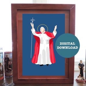 Pope John Paul II Minimalist Print - DIGITAL DOWNLOAD
