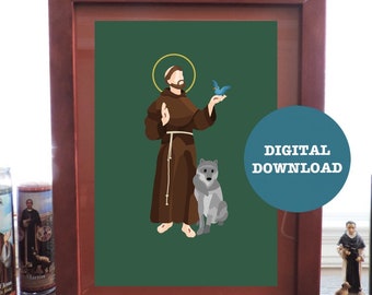 St. Francis Minimalist Print - DIGITAL DOWNLOAD