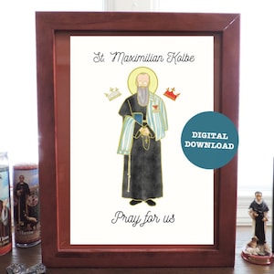 St. Maximilian Kolbe, bid voor ons - DIGITALE DOWNLOAD