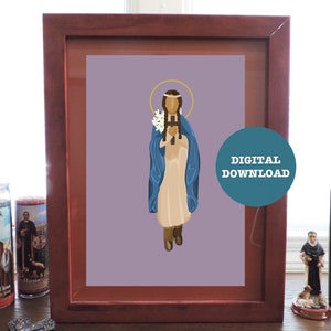 Impresión minimalista de St. Kateri Tekawitha - DESCARGA DIGITAL
