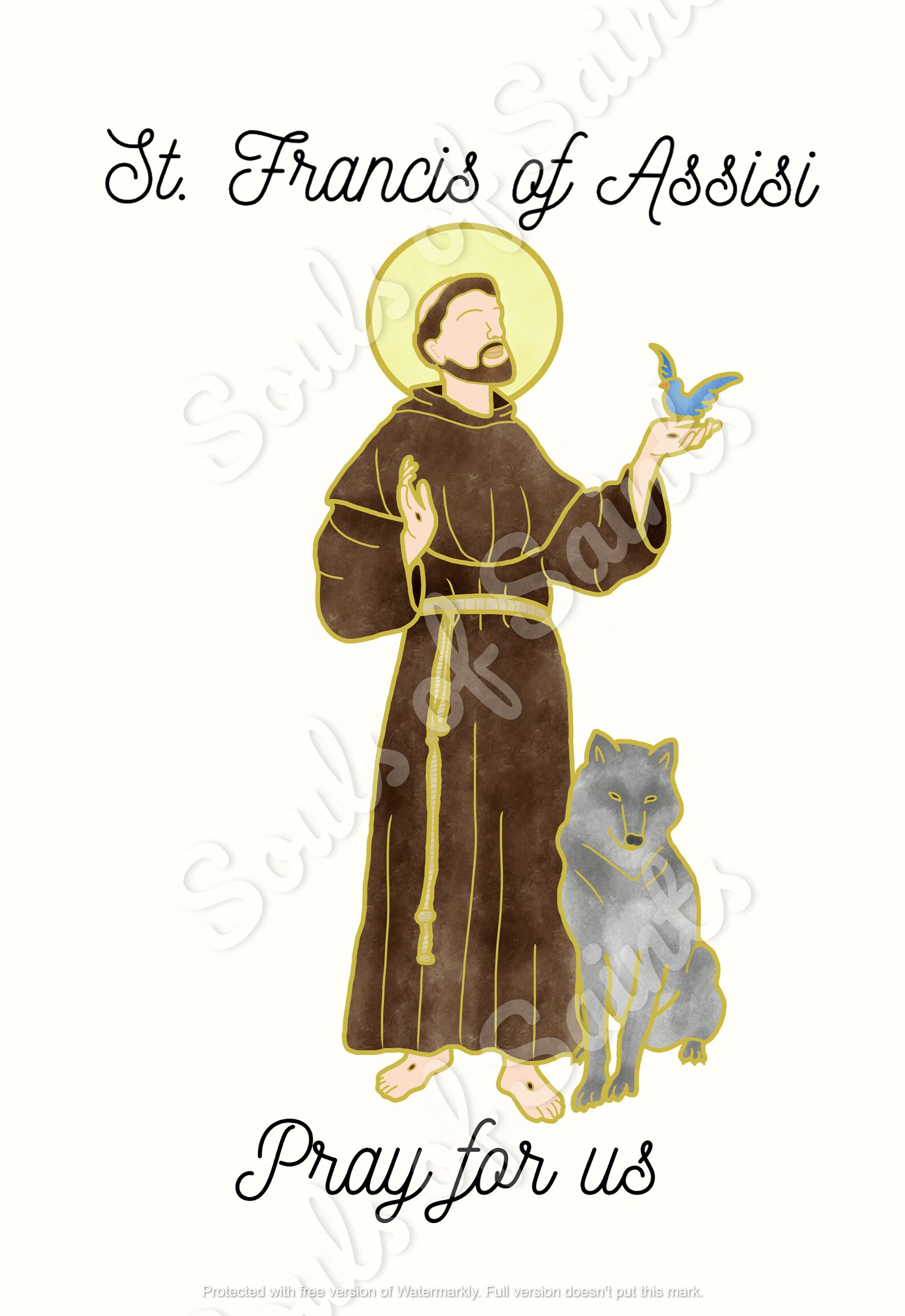 St. Francis of Assisi Pray for Us DIGITAL DOWNLOAD Etsy