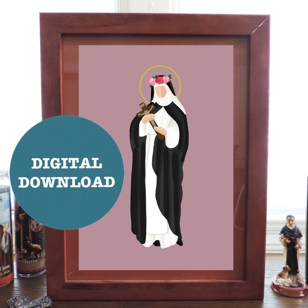 St. Rose of Lima Minimalist Print - DIGITAL DOWNLOAD