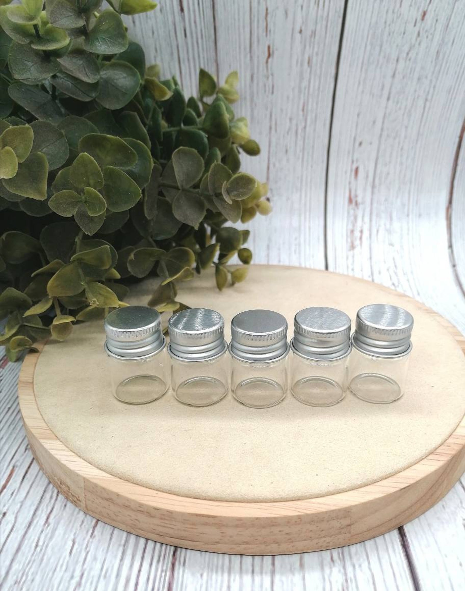 Mini Glass Containers Glass Apothecary Jar With Aluminum Etsy