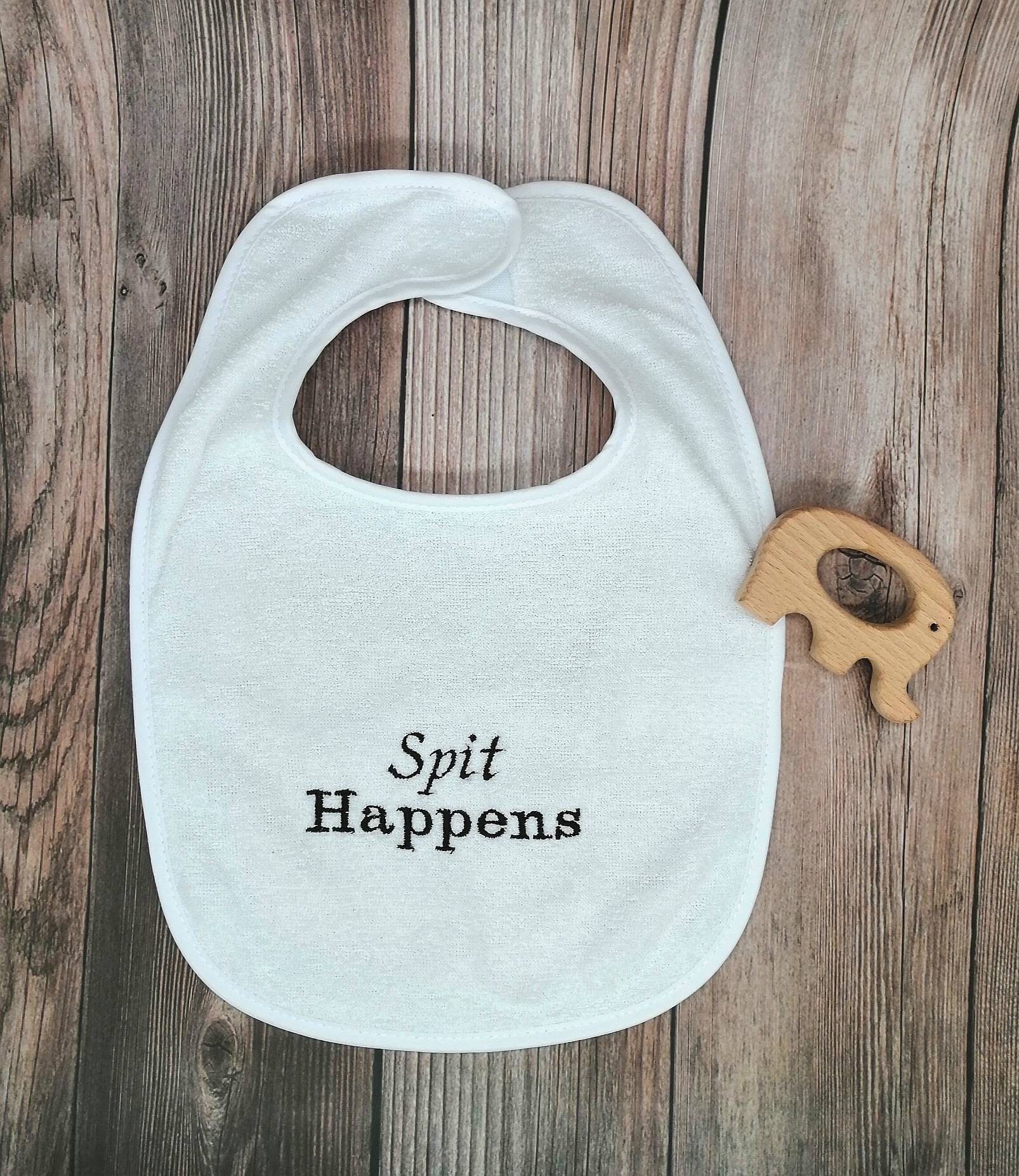 Spit Happens Embroidered Baby Bib New baby gift baby shower Etsy