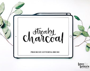 Streaky Charcoal Procreate Brush | Procreate Lettering Brushes | Procreate Brush | Calligraphy Brush | Calligraphy Brush Procreate
