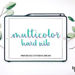Multicolor Hard Nib Lettering Brush | Procreate Lettering Brushes | Procreate Brush | Calligraphy Brush | Calligraphy Brush Procreate