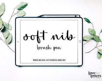 Miękka końcówka Pędzel Procreate | Pędzle do liternictwa Procreate | Pędzel Procreate | Pędzel kaligraficzny | Pędzel kaligraficzny Procreate