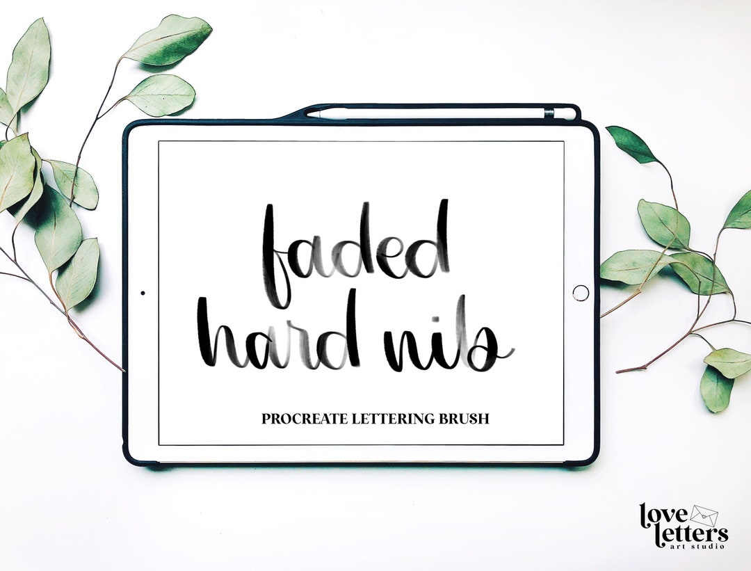 Faded Hard Nib Procreate Brush Procreate Lettering Brushes Etsy
