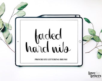 Faded Hard Nib Procreate Brush | Procreate Lettering Brushes | Procreate Brush | Calligraphy Brush | Calligraphy Brush Procreate
