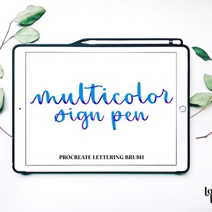 Multicolor Sign Pen | Procreate Lettering Brushes | Procreate Brush | Calligraphy Brush | Calligraphy Brush Procreate | Soft Nib Procreate