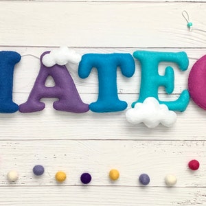 Name Banner,Personalized Name Set, Felt Name Set, Personalized Decor, Stuffed Name Letters, Name Decor, Felt Name Banner,Nursery Decor