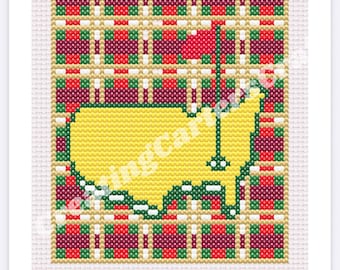 マスターズ チェック柄クロスステッチパターン