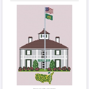 Augusta National Clubhouse Gráfico de ponto cruz/agulha