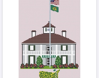 オーガスタ ナショナル クラブハウス ニードルポイント/クロスステッチ チャート