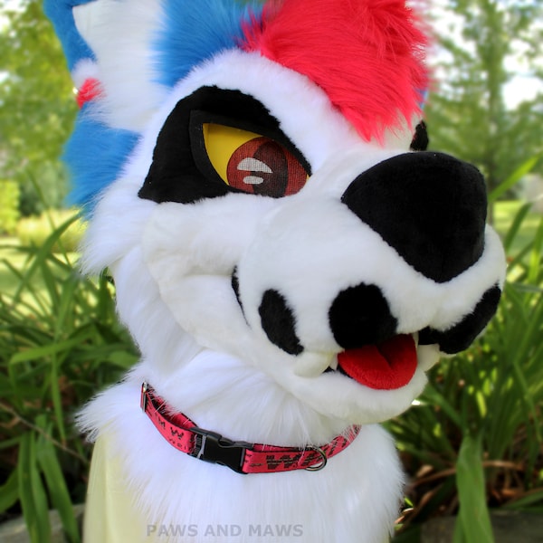 Nylon Fursuit Kraag - Gebroken wit gestileerd