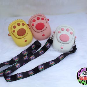 Fursuit Fan Necklace Rechargeable Handsfree Fan Cooling Kitten Paw Print Cute Puppy Convention Personal Air Conditioning