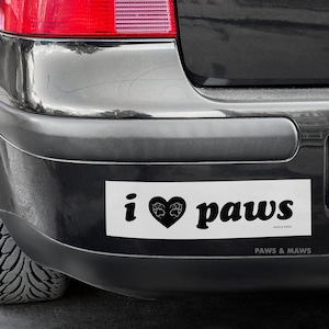 I Heart Paws - 10&quot; Extra Large Car Furry Bumper Sticker | durable waterproof vinyl | Furry Gift | Dog Vinyl Decal | Dog mom gift | Fur Mom |