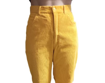 Vintage Sweet Baby Jane Yellow Corduroy Pants, High Waist (25" waist)