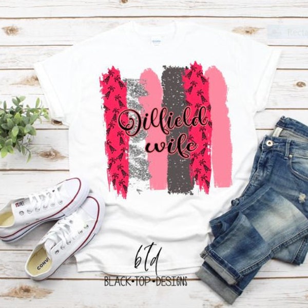 Oilfield Wife | Brushstrokes | Hotpink | Digital Download | PNG