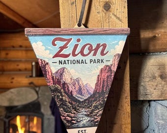 Vintage National Park Pennant Prints | 4x4 Wall Pendents Art | Retro Travel