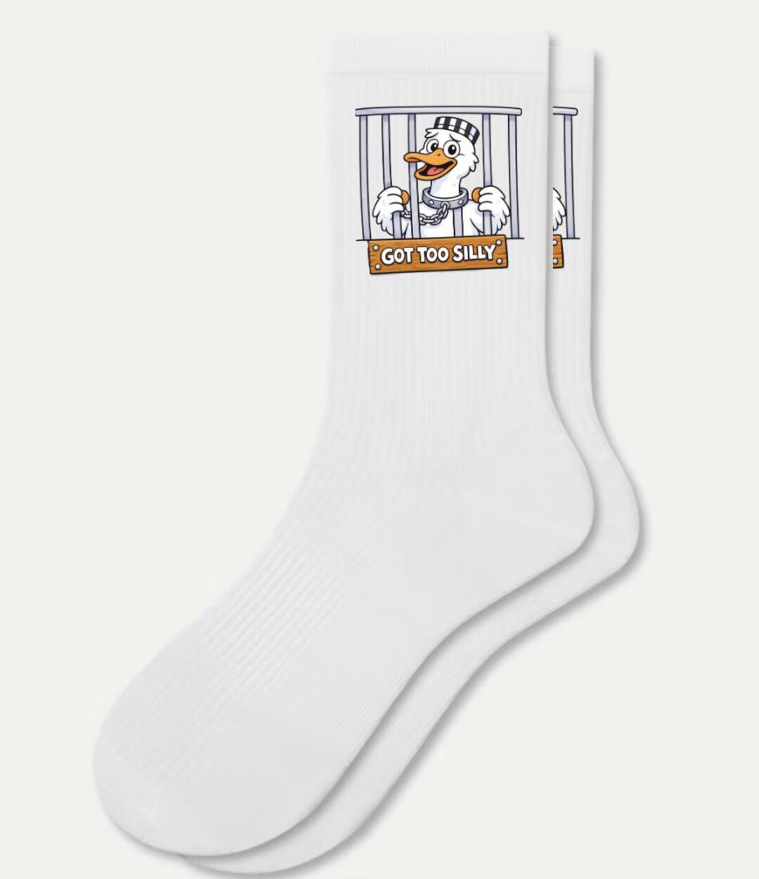 Silly Goose in Jail Socks - Etsy