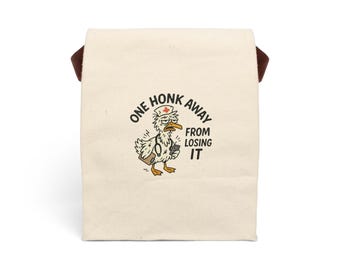 Tired Nurse with Silly Goose Canvas Lunch Bag with Strap